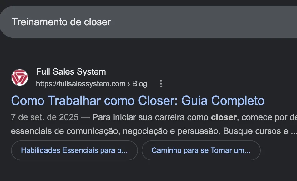 Primeiro lugar orgânico no Google