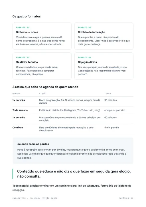Página do capítulo de conteúdo